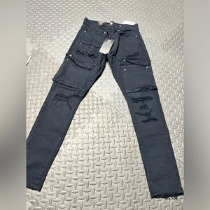 Men’s Jordan Craig navy cargo pants with distressed knees size 34/34 NEW